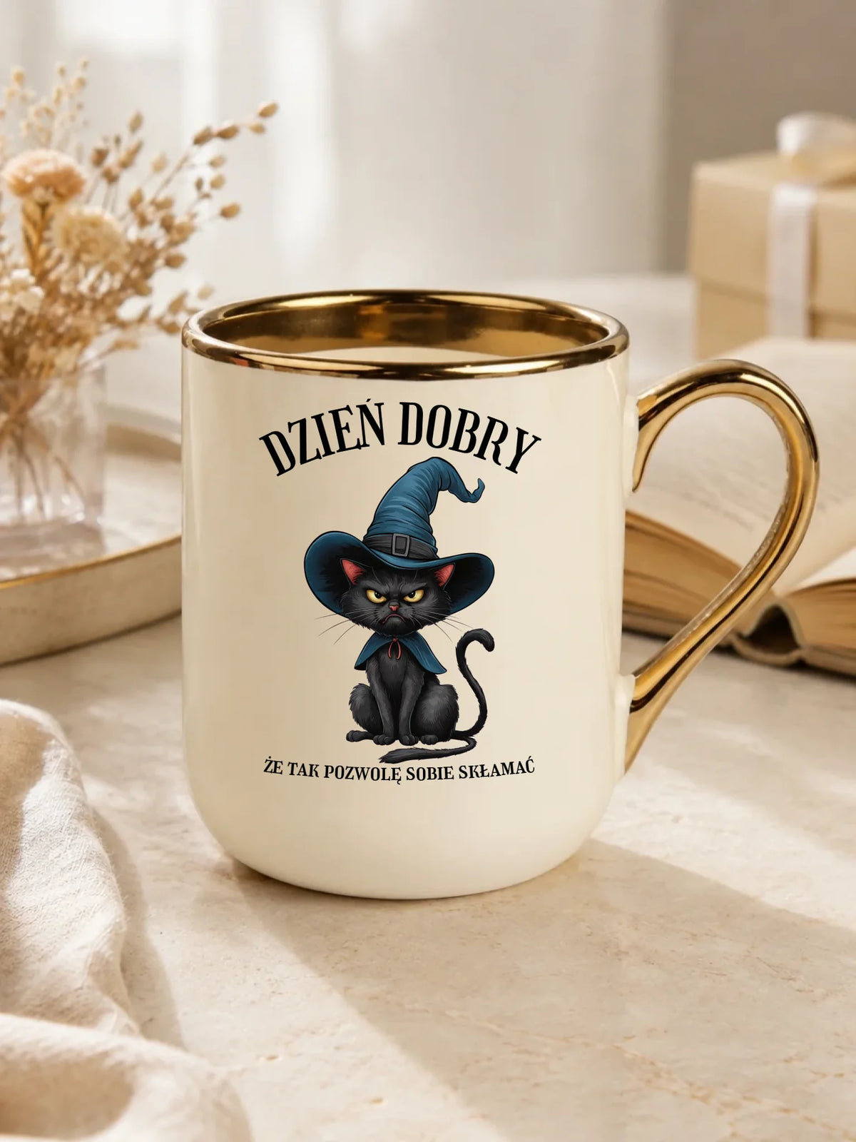 Kubek elegant halloweenowy - Dzień dobry, że tak pozwolę sobie skłamać HL27