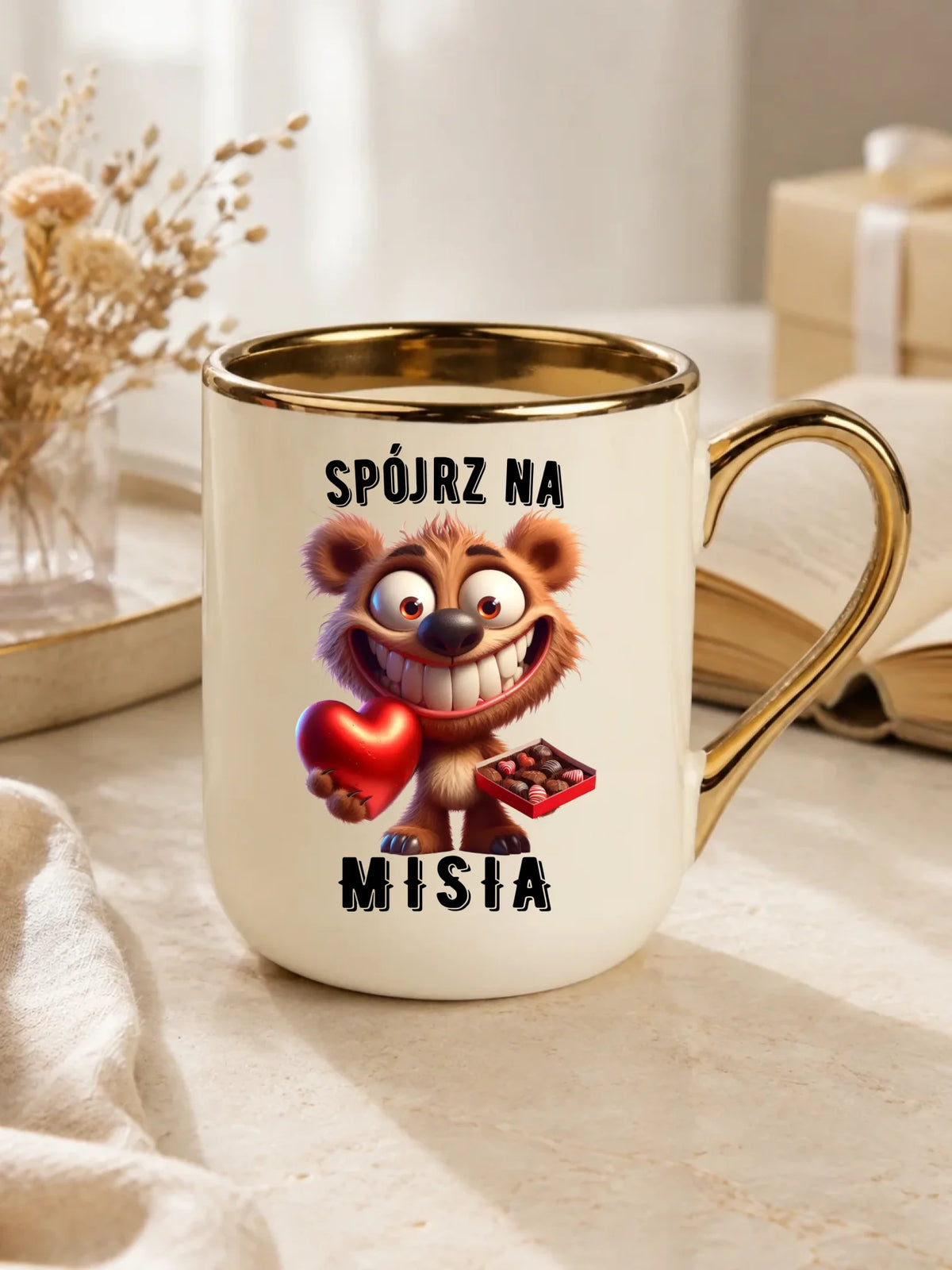 Kubek elegant na Walentynki - Spójrz na Misia W31
