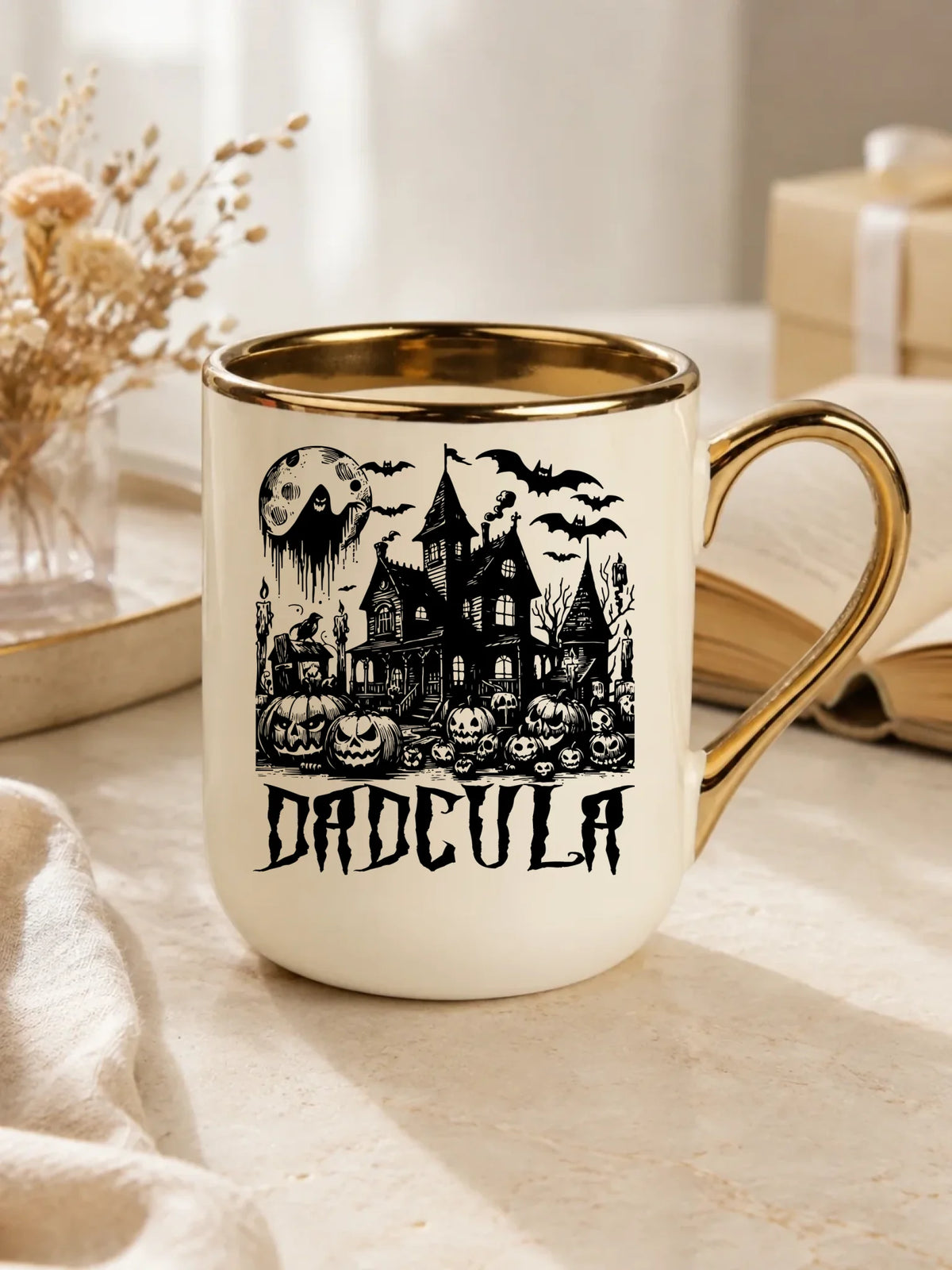 Kubek elegant halloweenowy dla taty -  Upiorny dom - Dadcula HL19