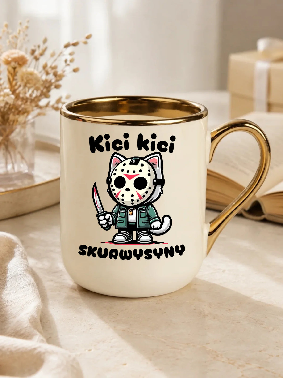 Kubek elegant na Halloween - Kici kici sk*rwysyny - bez cenzury HL28
