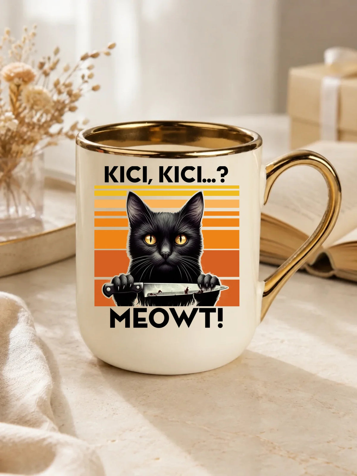 Kubek elegant - Kot z nożem - Kici, kici... MEOWT! HL17