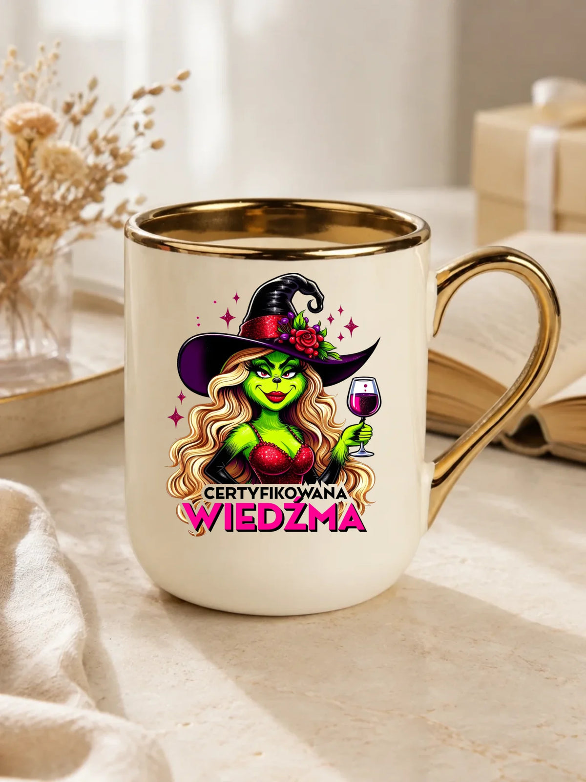 Kubek elegant - Certyfikowana wiedźma - śmieszny HL13