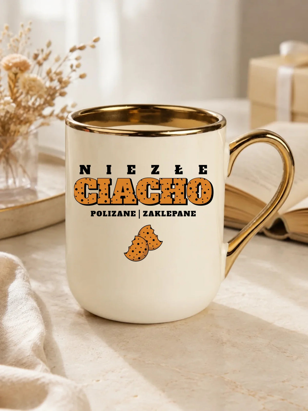 Kubek elegant - prezent dla chłopaka męża - Niezłe ciacho polizane zaklepane DCH30