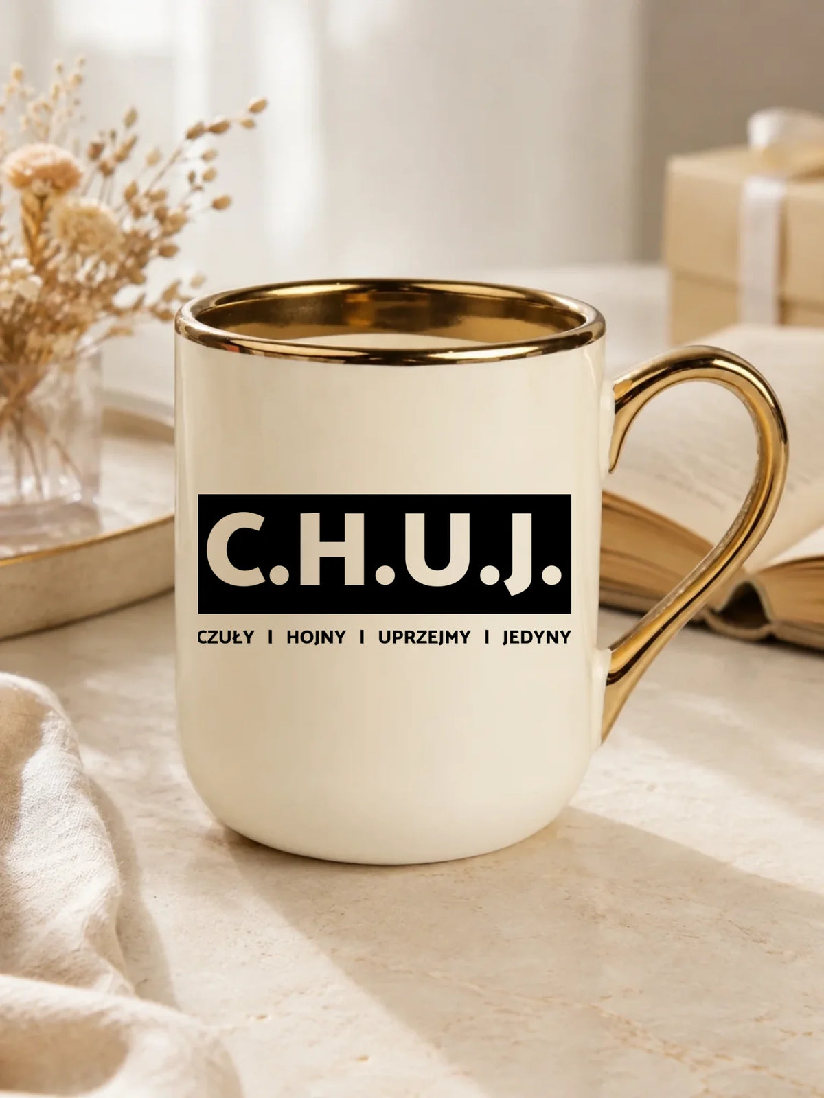 Kubek elegant - prezent dla kolegi na Dzień Chłopaka przyjaciela - C.H.U.J. - bez cenzury DCH12