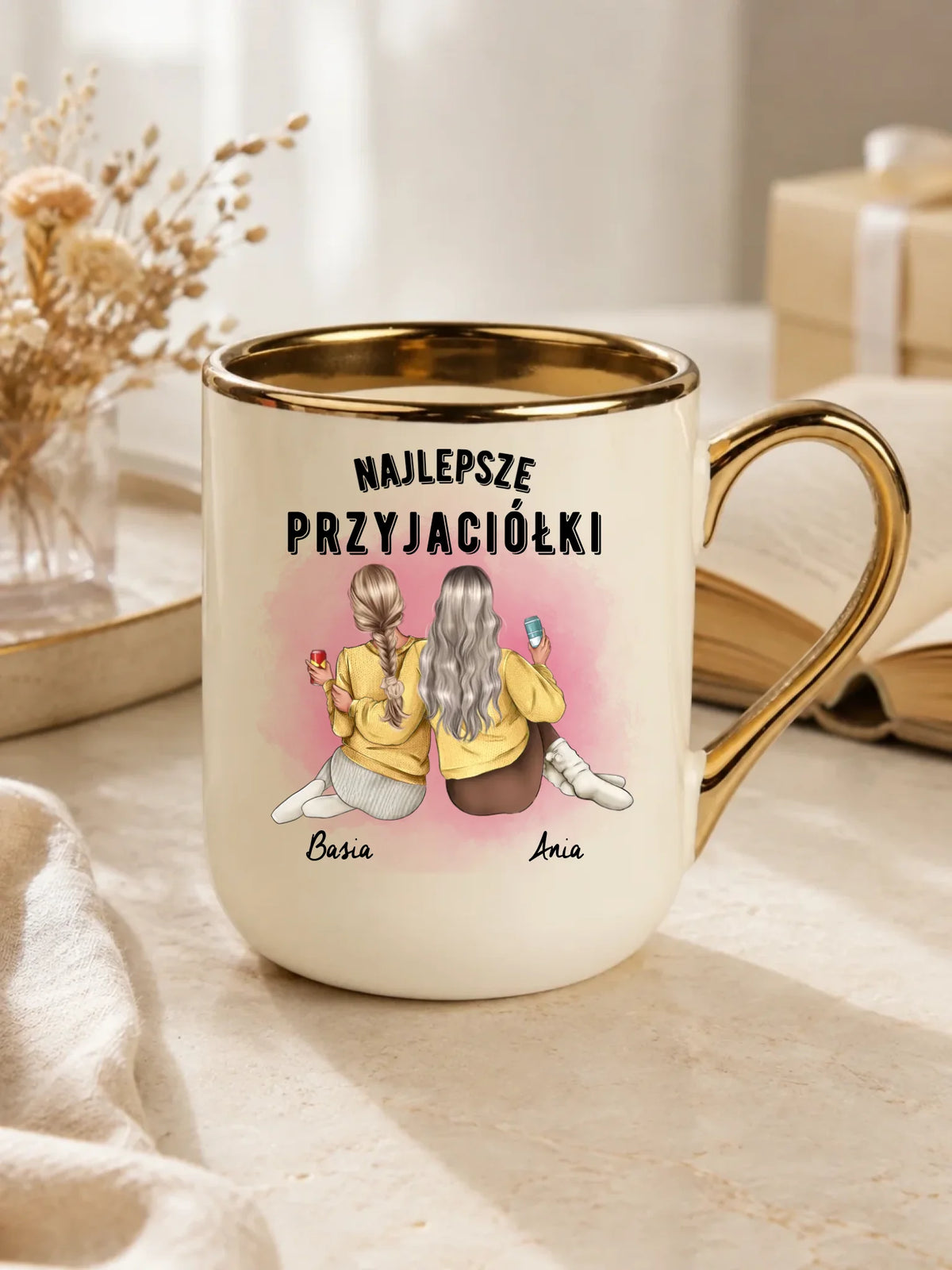 Kubek elegant - prezent dla przyjaciółek - Najlepsze przyjaciółki 2-4 osób - personalizowany PR01