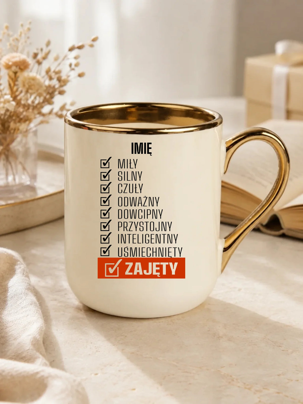 Kubek elegant - Zajęty prezent dla chłopaka męża narzeczonego - personalizowany DCH05