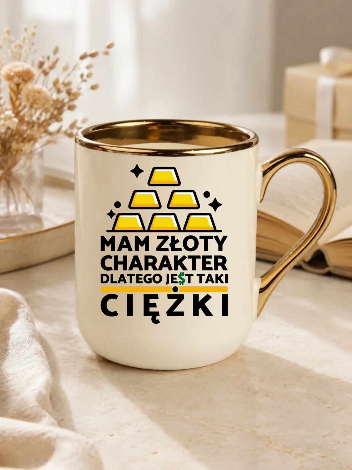 Kubek elegant - prezent dla chłopaka - Złoty charakter DCH16