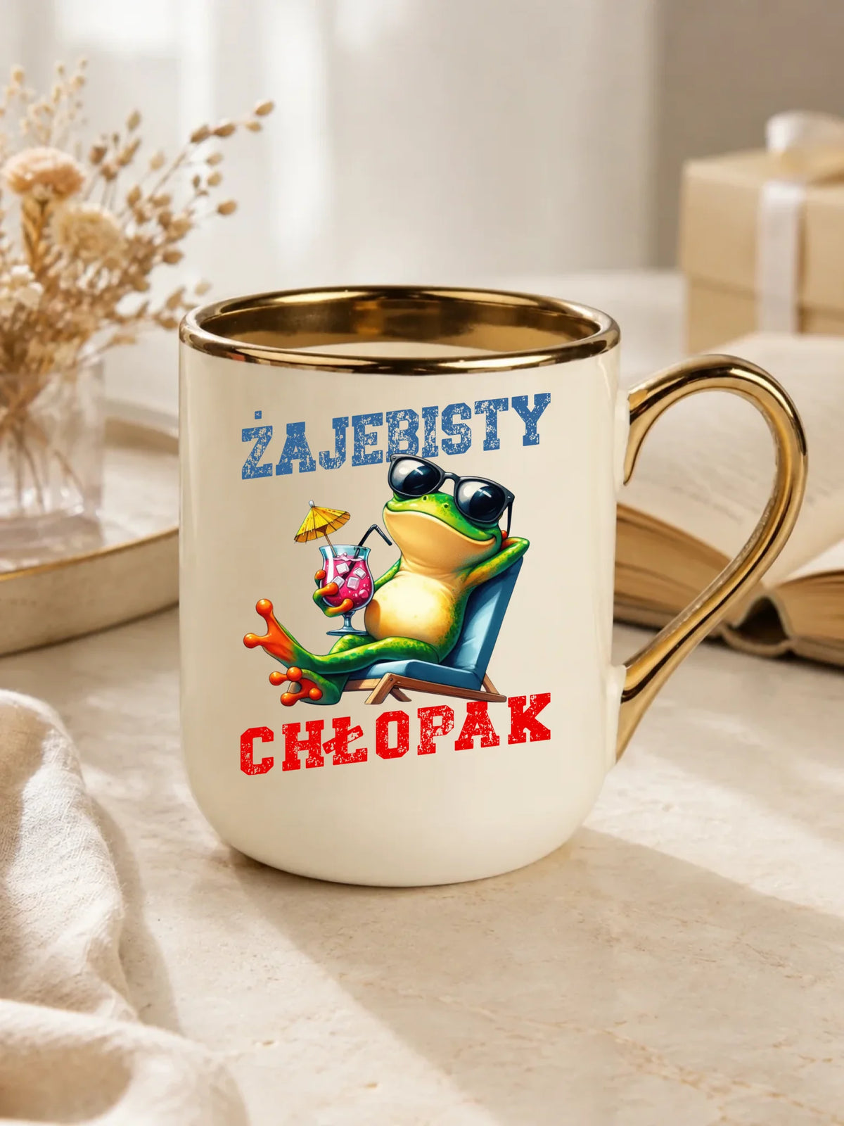 Kubek elegant z żabą - prezent dla chłopaka - Żajebisty chłopak DCH19