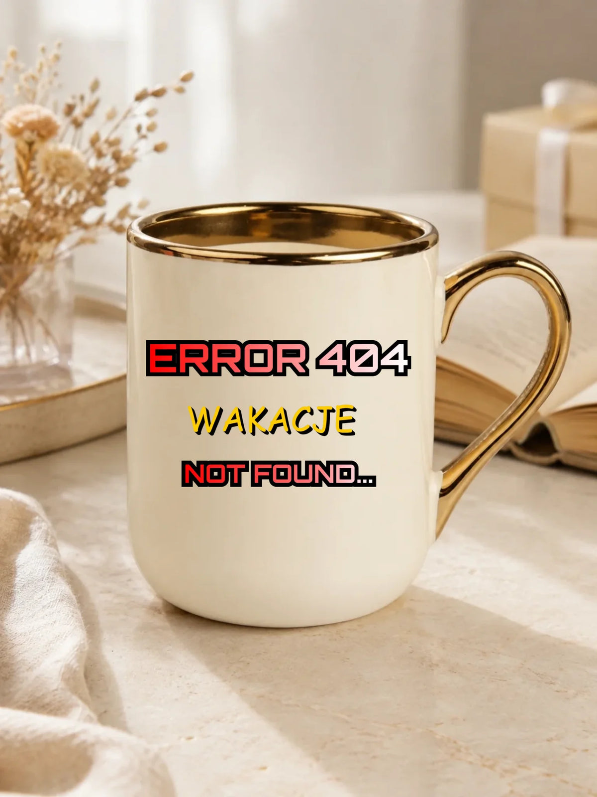 Kubek elegant szkolny - Error 404 - śmieszny SZ15