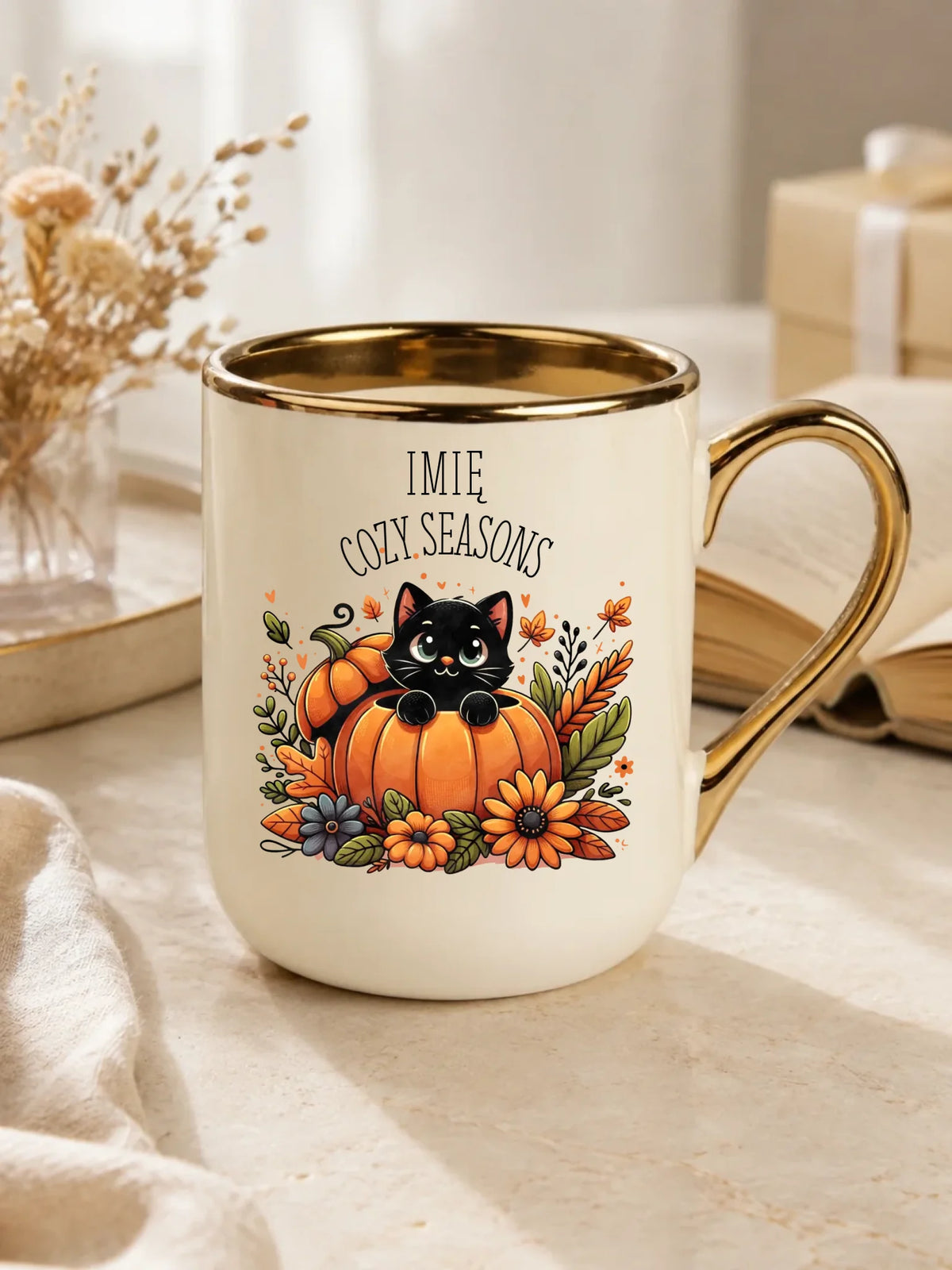 Kubek elegant jesieniara - Cozy Seasons - personalizowany JS01