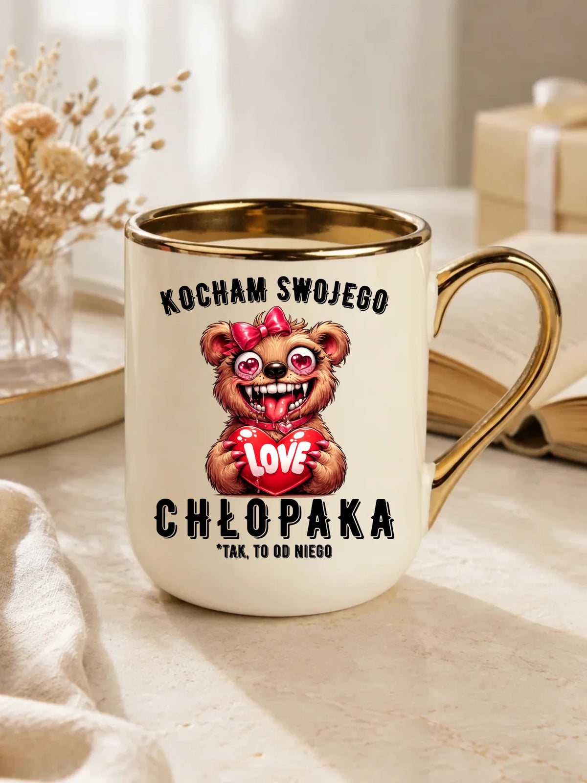 Kubek elegant dla dziewczyny - Kocham swojego chłopaka W89