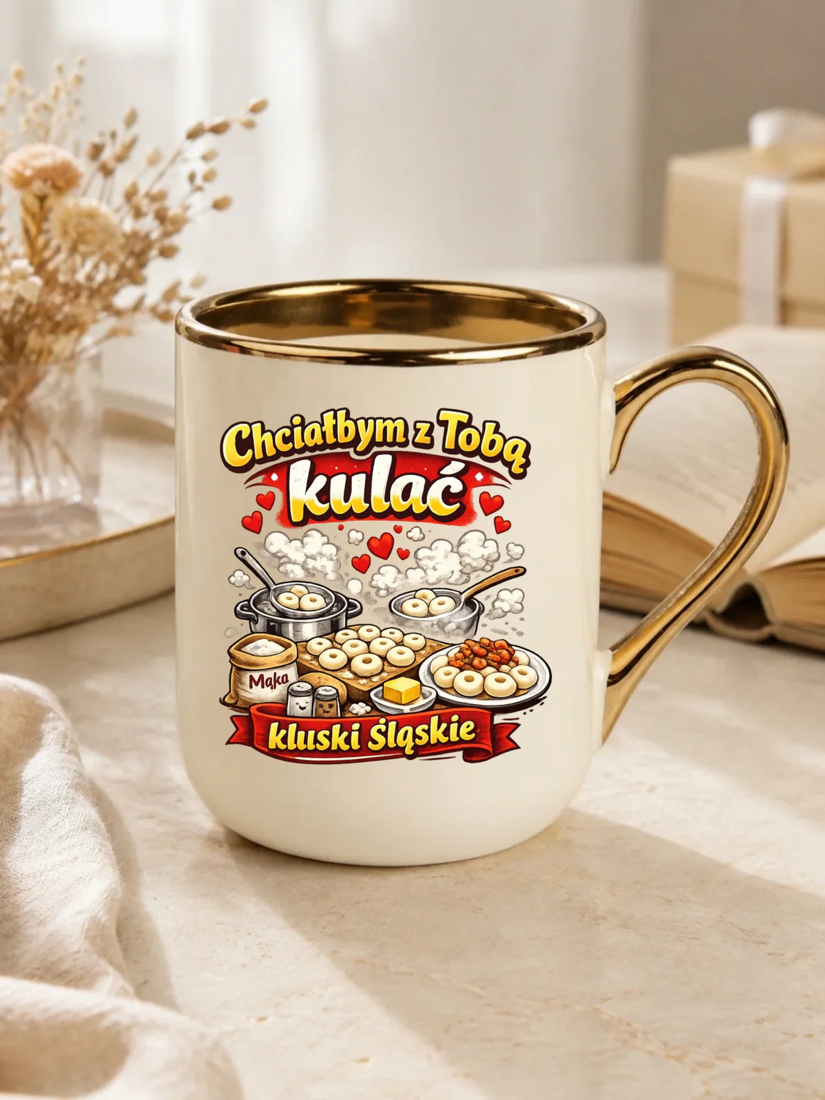 Kubek elegant - Chciałbym z Tobą kulać kluski śląskie W90