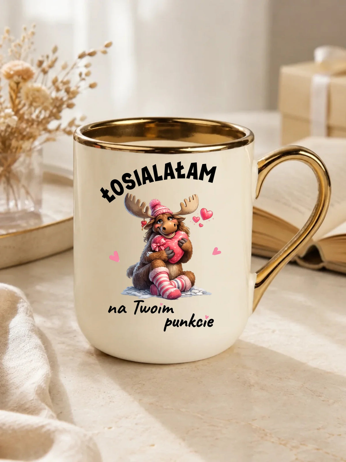 Kubek elegant dla par - Łosialałam na Twoim punkcie W67