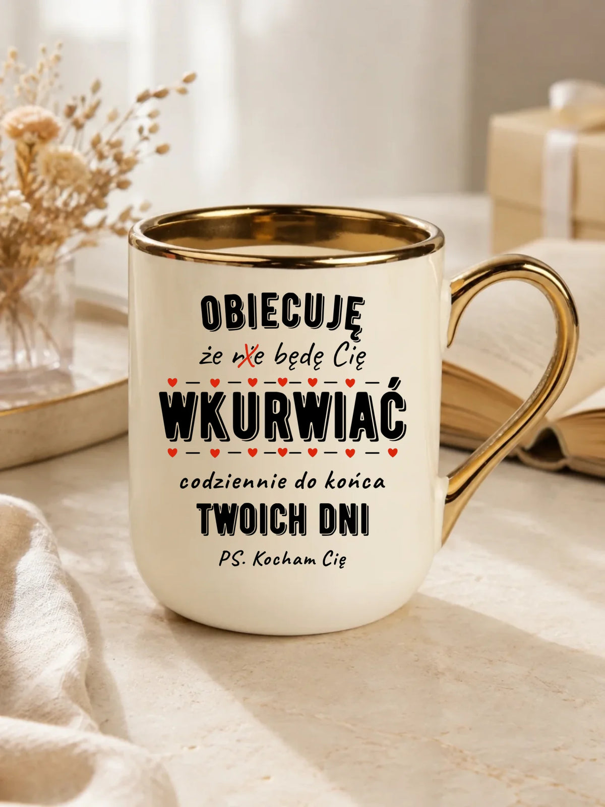 Kubek elegant - Obiecuję, że będę Cię wku*rwiać codziennie - bez cenzury W65