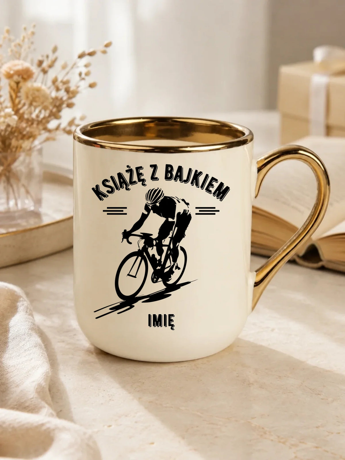 Kubek elegant dla rowerzysty - Książę z bajkiem - personalizowany HR01