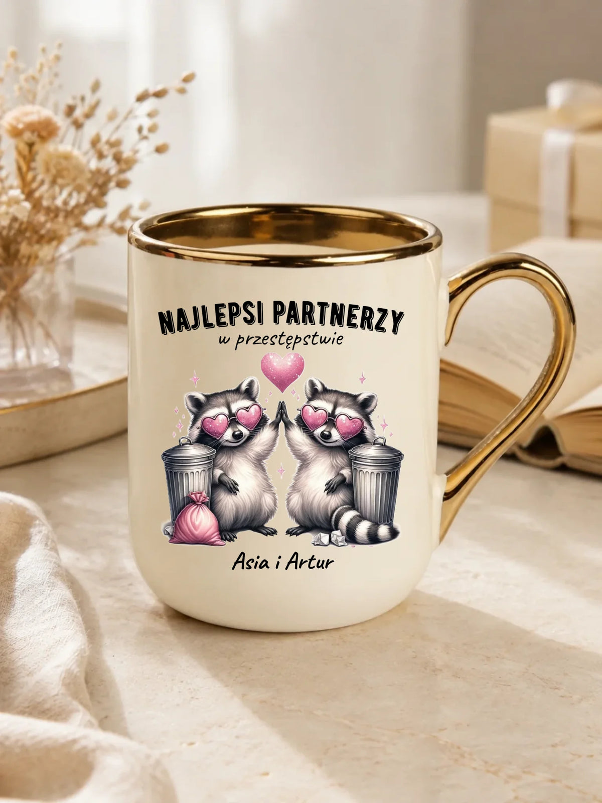 Kubek elegant dla par - Najlepsi partnerzy w przestępstwie - personalizowany W27