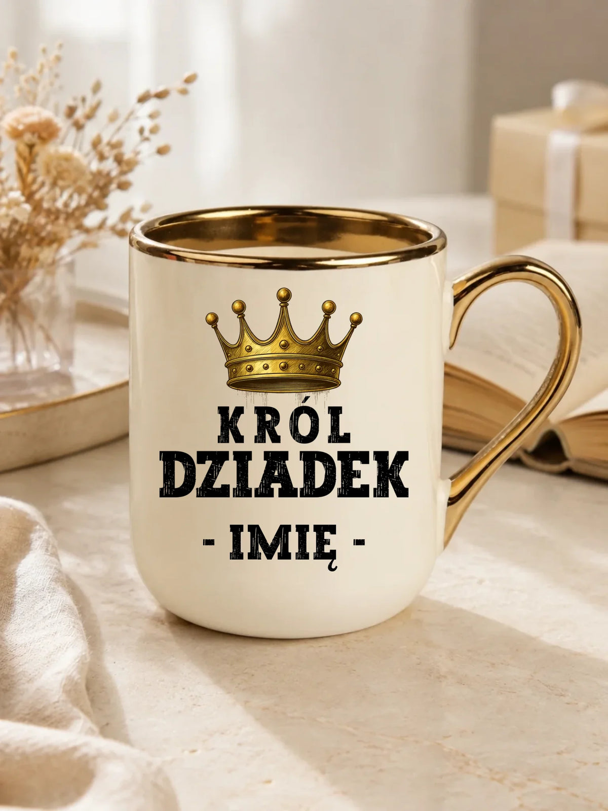 Kubek elegant dla dziadka - Król Dziadek - personalizowany D17