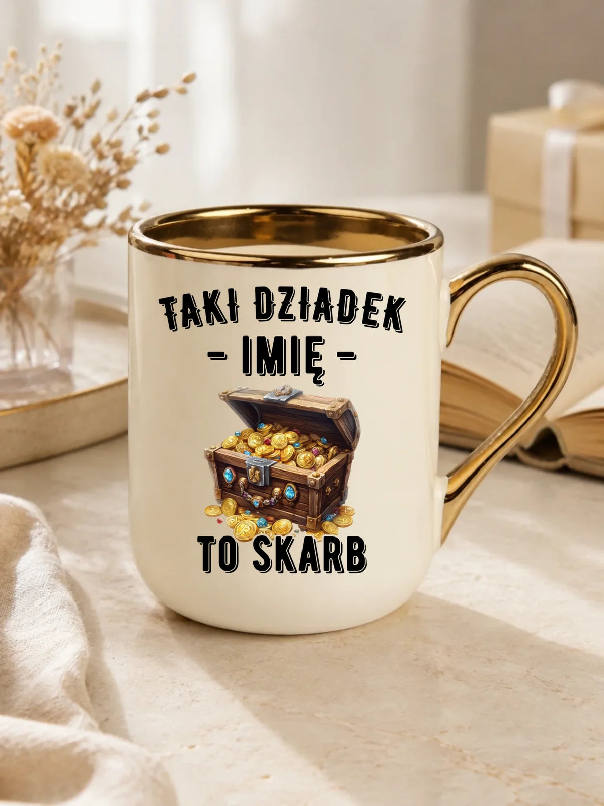 Kubek elegant dla dziadka - Taki dziadek to skarb - personalizowany D19