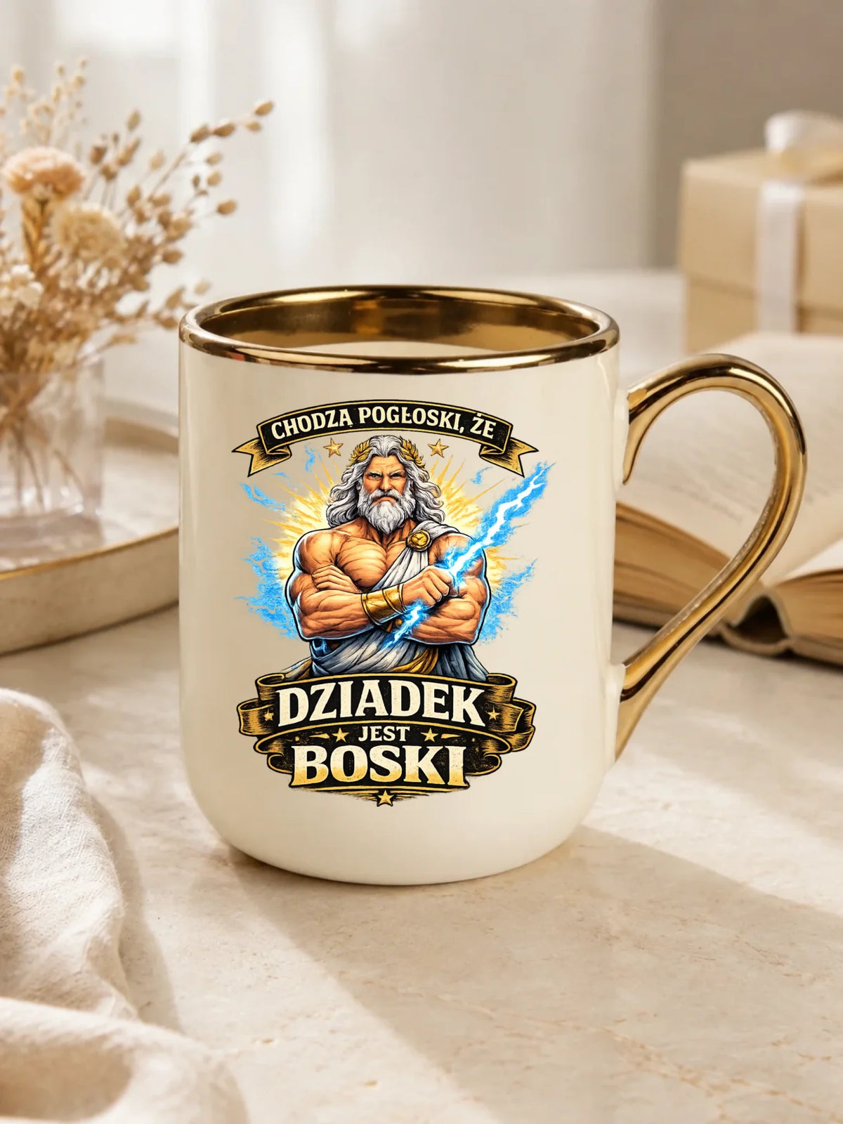 Kubek elegant dla dziadka - Chodzą pogłoski, że dziadek jest boski D16