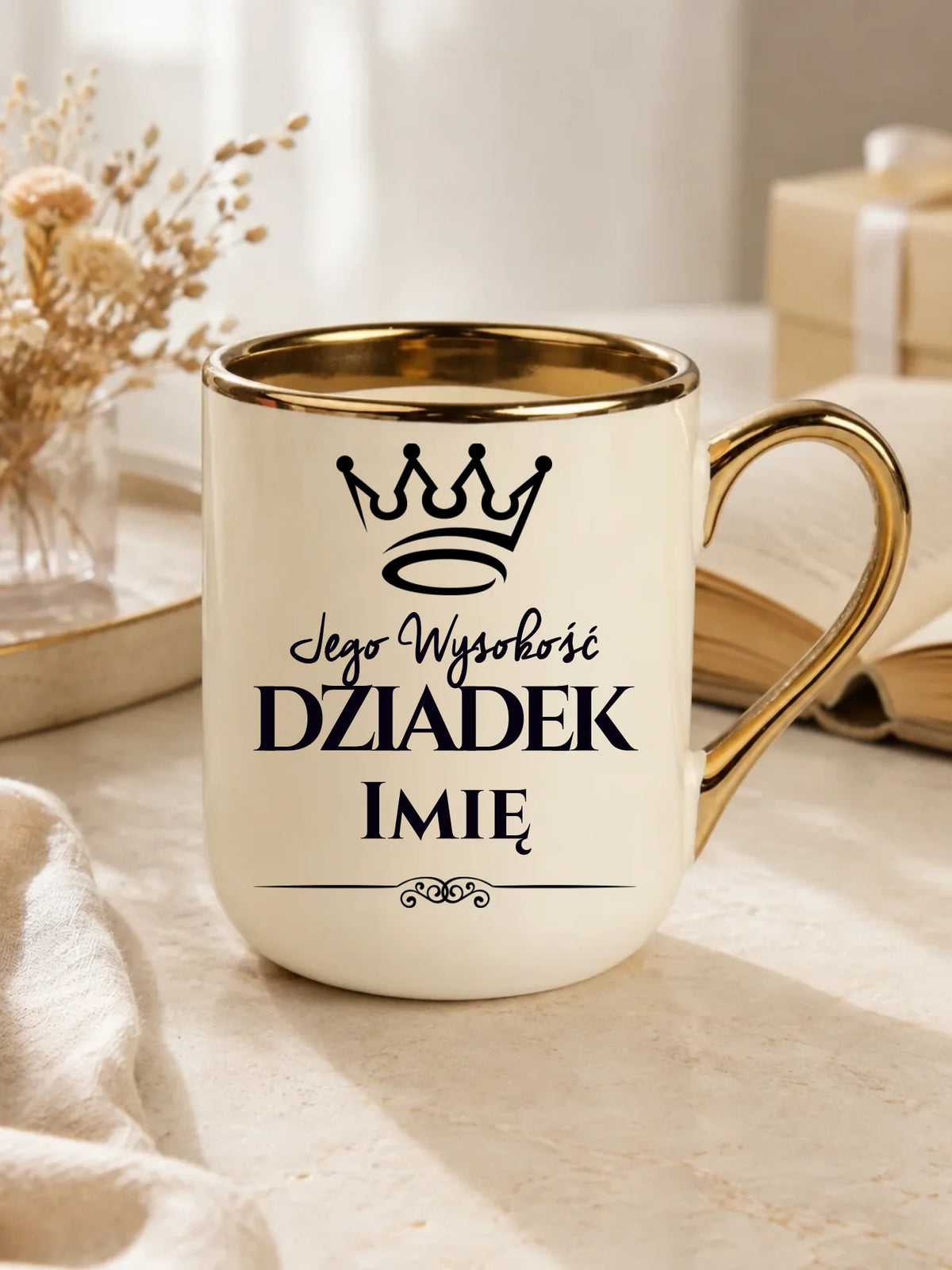 Kubek elegant dla dziadka - Jego Wysokość dziadek - personalizowany D11
