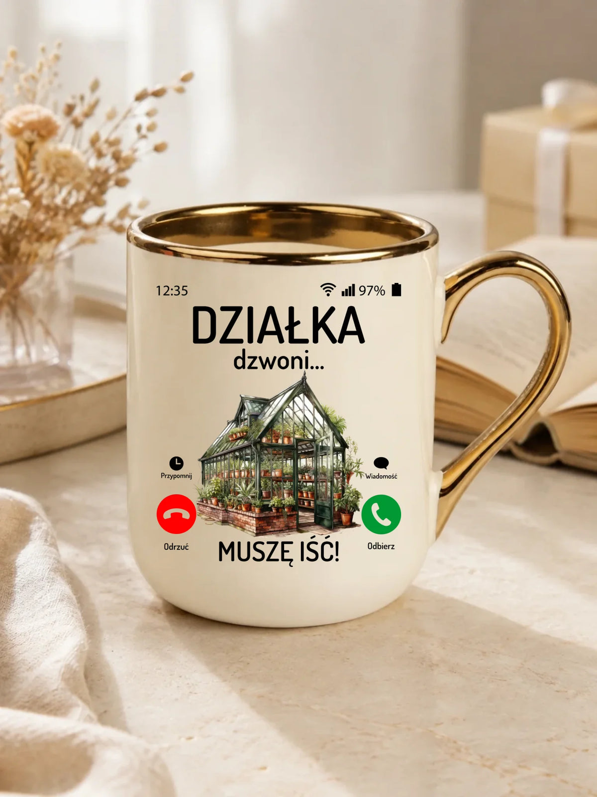 Kubek elegant dla babci - Działka dzwoni muszę iść B41