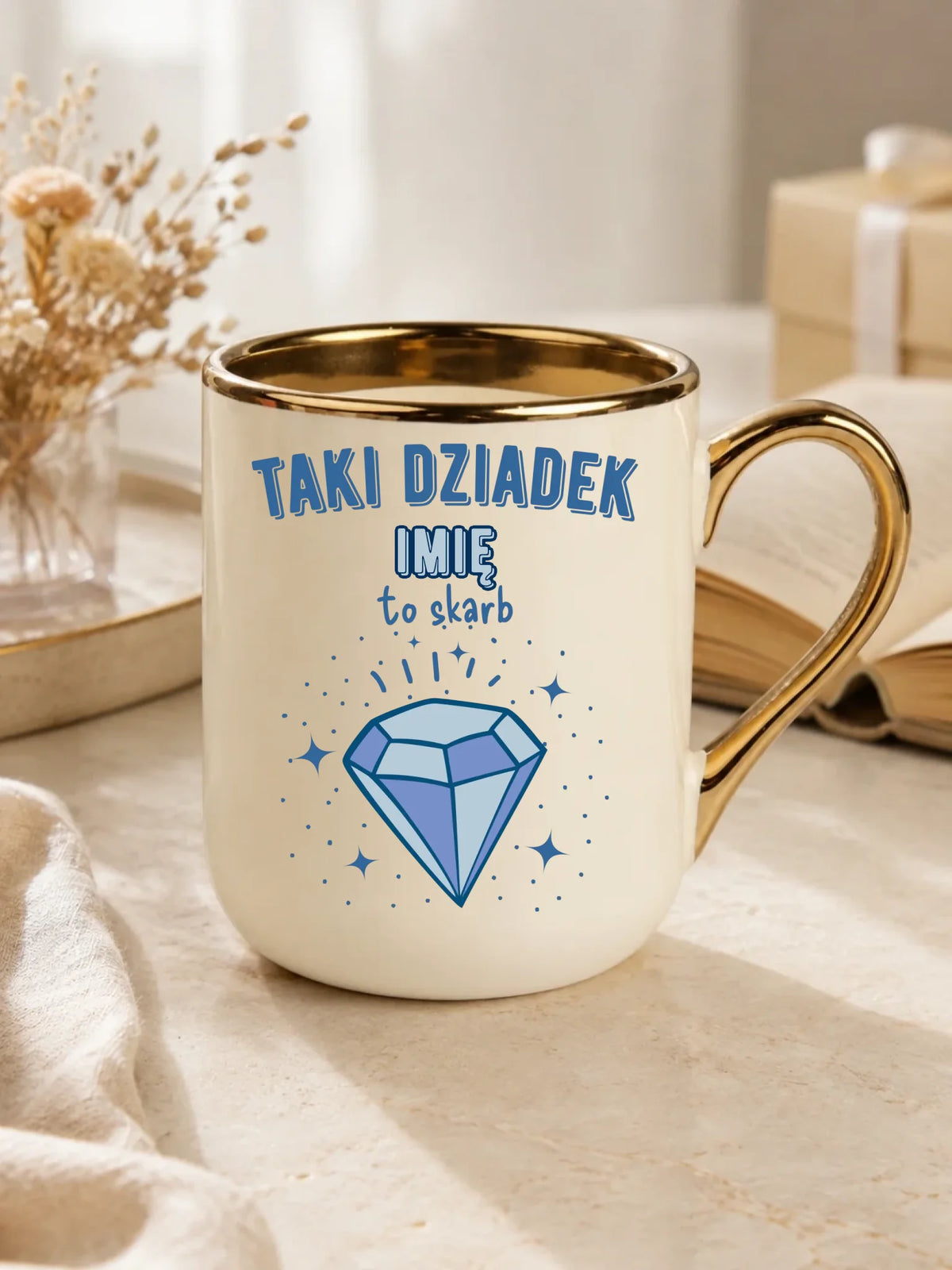 Kubek elegant dla dziadka - Taki Dziadek to skarb - personalizowany D06