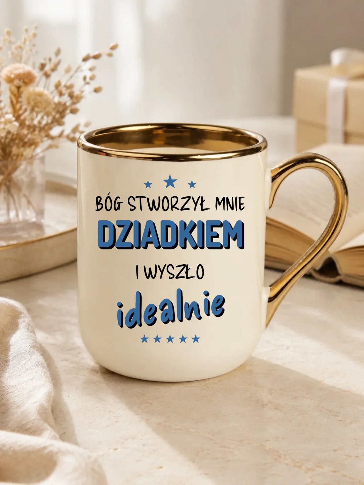 Kubek elegant dla dziadka - Bóg stworzył mnie dziadkiem i wyszło idealnie D08
