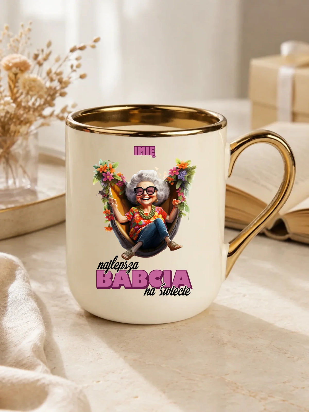 Kubek elegant dla babci - Najlepsza Babcia na świecie - personalizowany B14