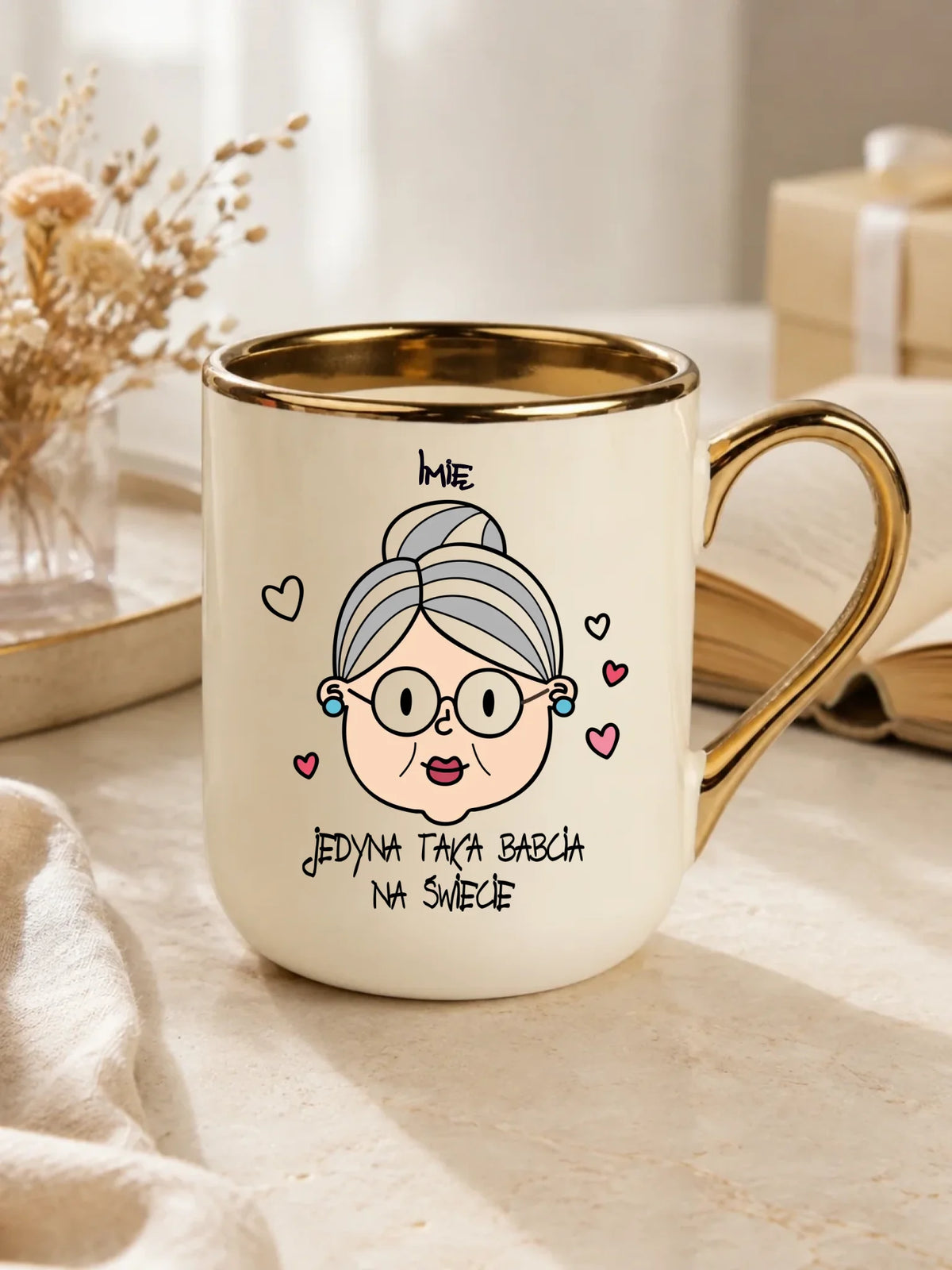 Kubek elegant dla babci - Jedyna taka babcia na świecie - personalizowany B15