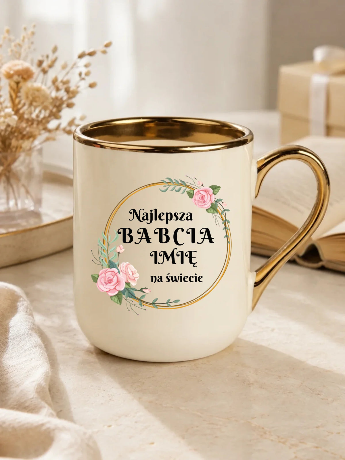 Kubek elegant dla babci - Najlepsza babcia na Świecie - personalizowany B04