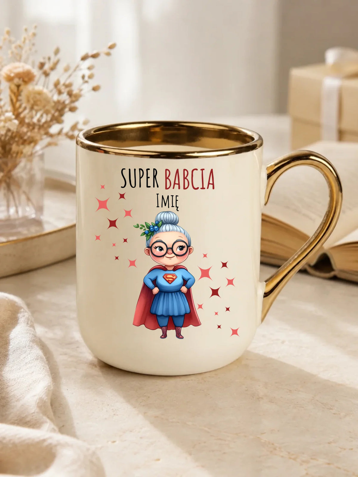 Kubek elegant dla babci - Super Babcia - personalizowany B02