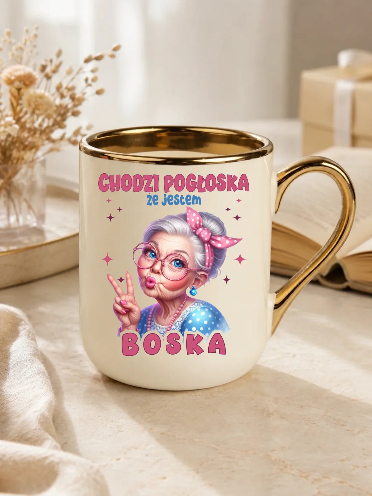Kubek elegant dla babci - Chodzi pogłoska, że jestem boska B16