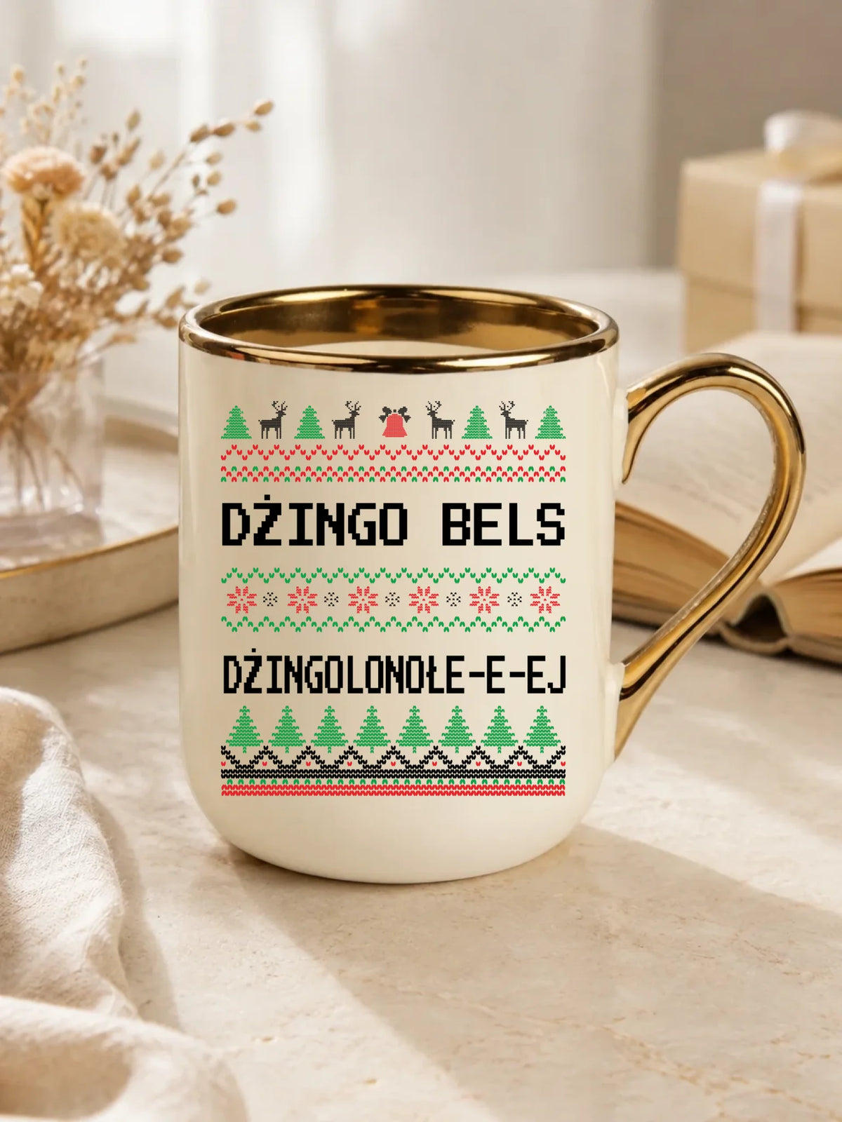Kubek elegant świąteczny - prezent na Święta - Dżingo bels BN11