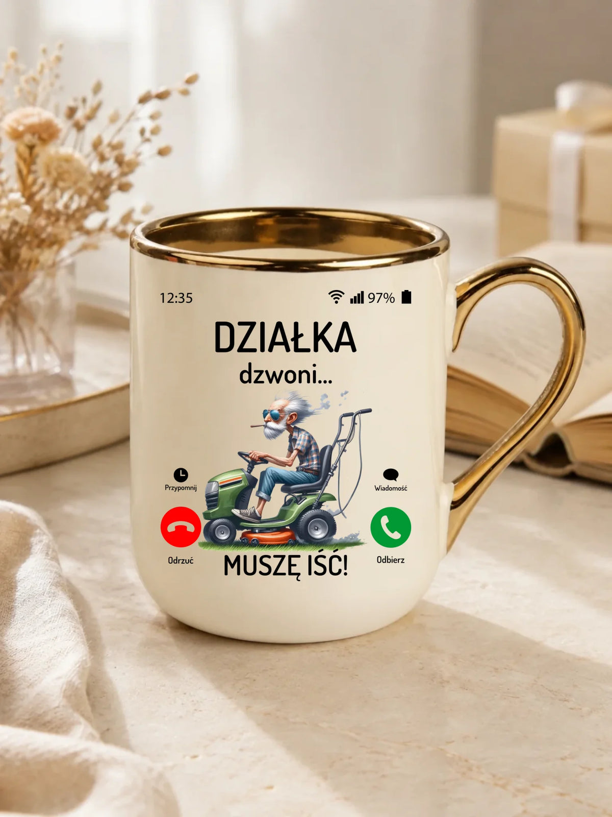 Kubek elegant dla dziadka - Działka dzwoni muszę iść D35