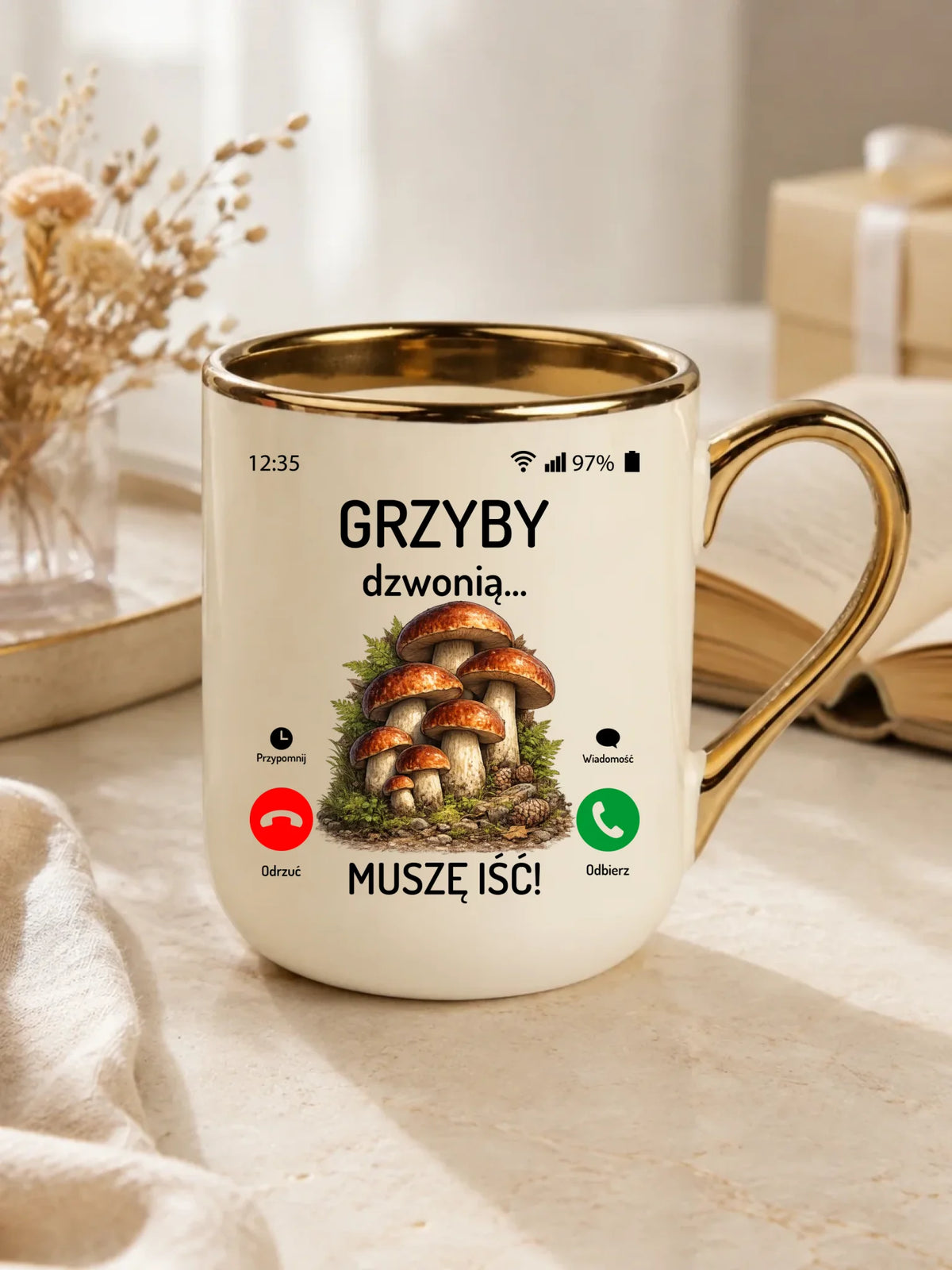 Kubek elegant dla dziadka wędkarza - Ryby dzwonią muszę iść D37