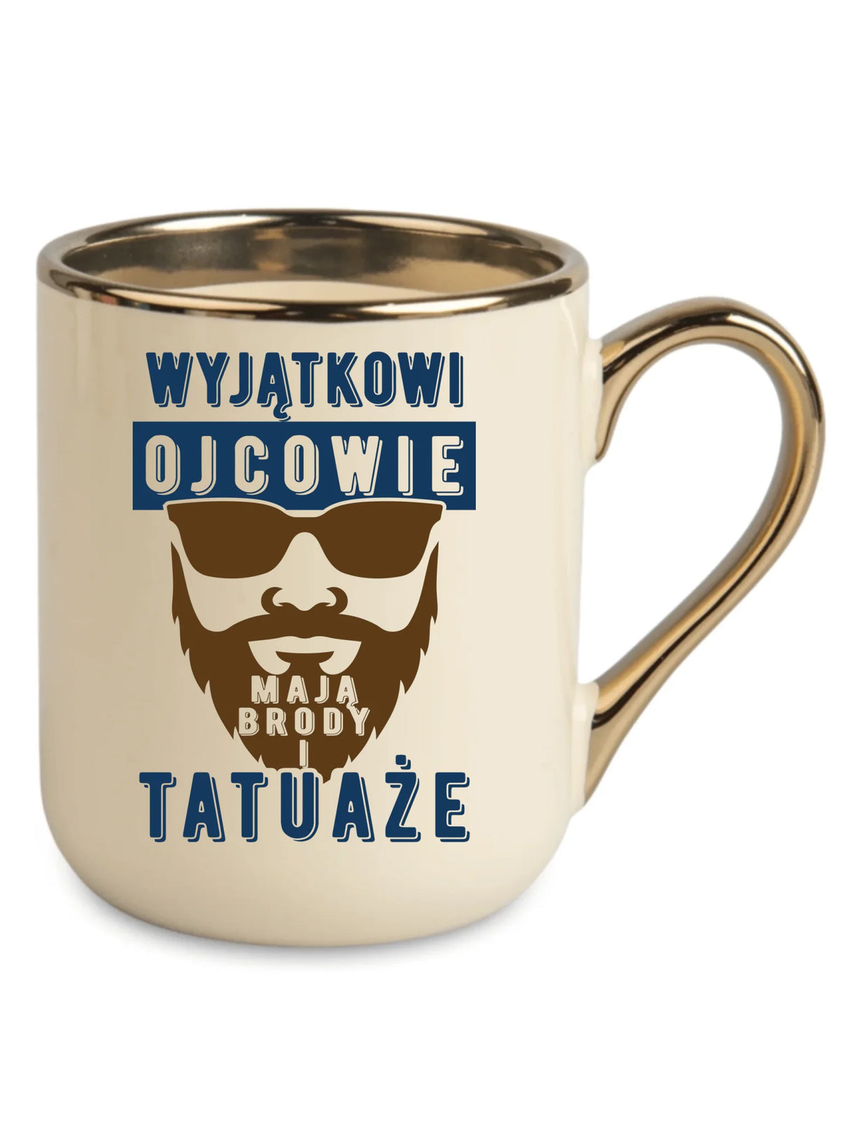 Wyjątkowi ojcowie mają brody i tatuaże | Kubek elegant prezent dla taty DT73