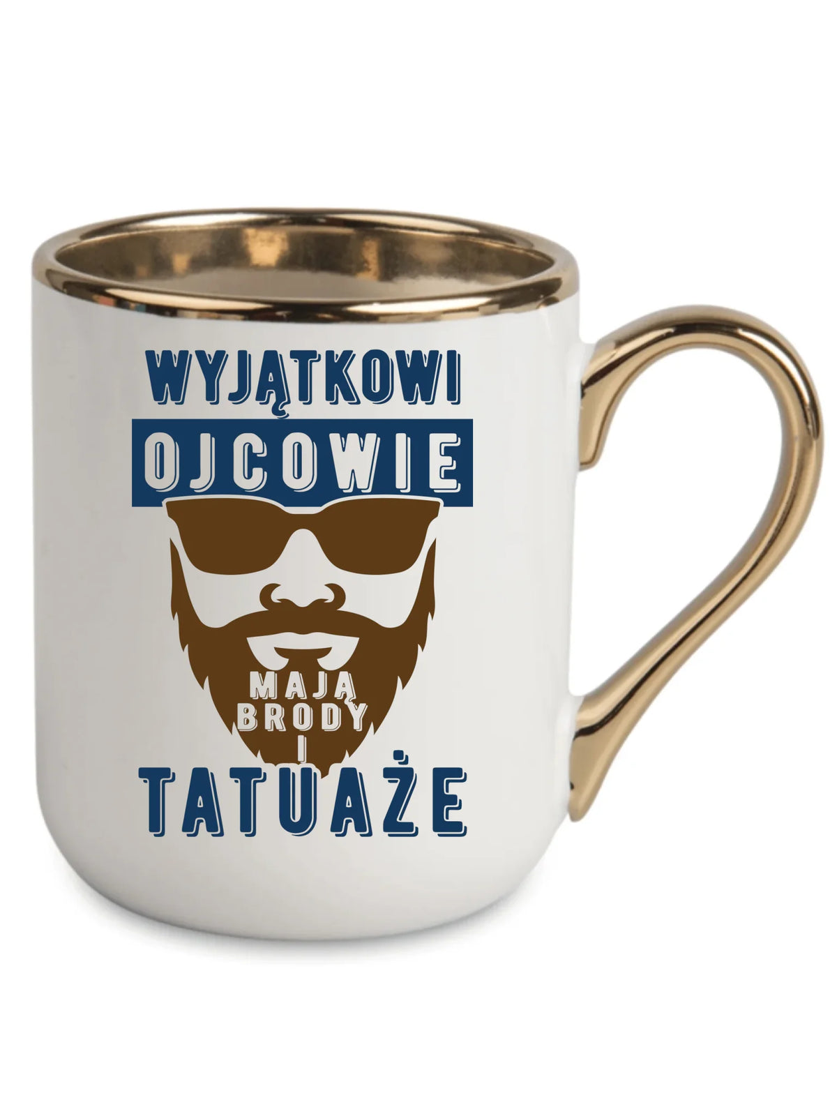 Wyjątkowi ojcowie mają brody i tatuaże | Kubek elegant prezent dla taty DT73