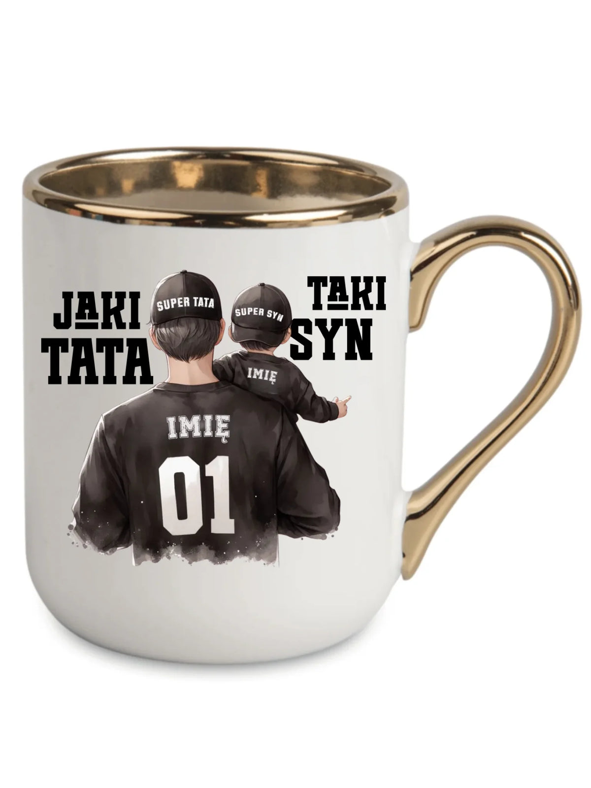 Jaki tata taki syn | Kubek elegant z imionami dla taty DT48