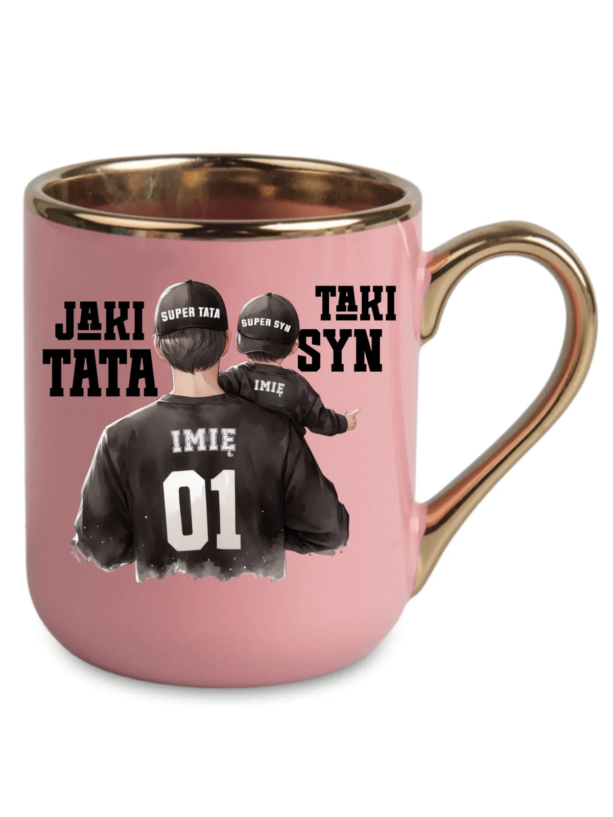 Jaki tata taki syn | Kubek elegant z imionami dla taty DT48