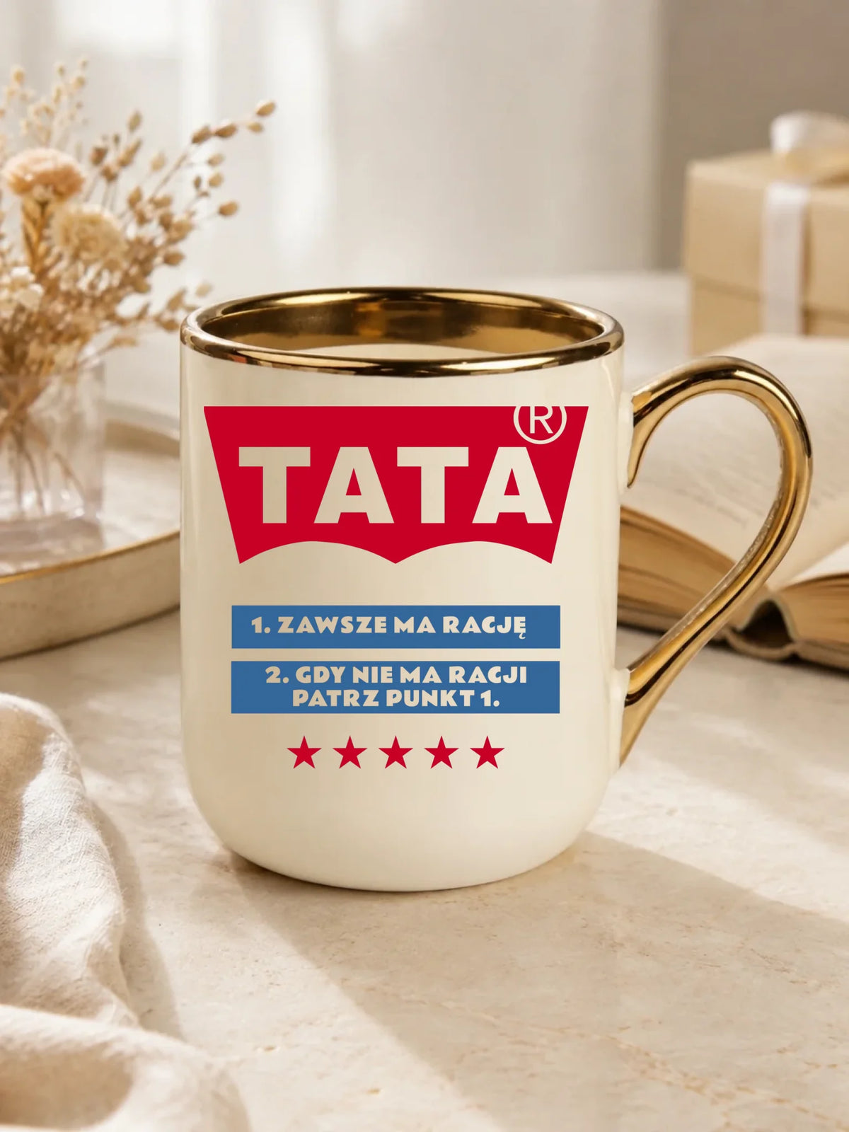 Tata zawsze ma rację | Kubek elegant prezent dla taty DT72
