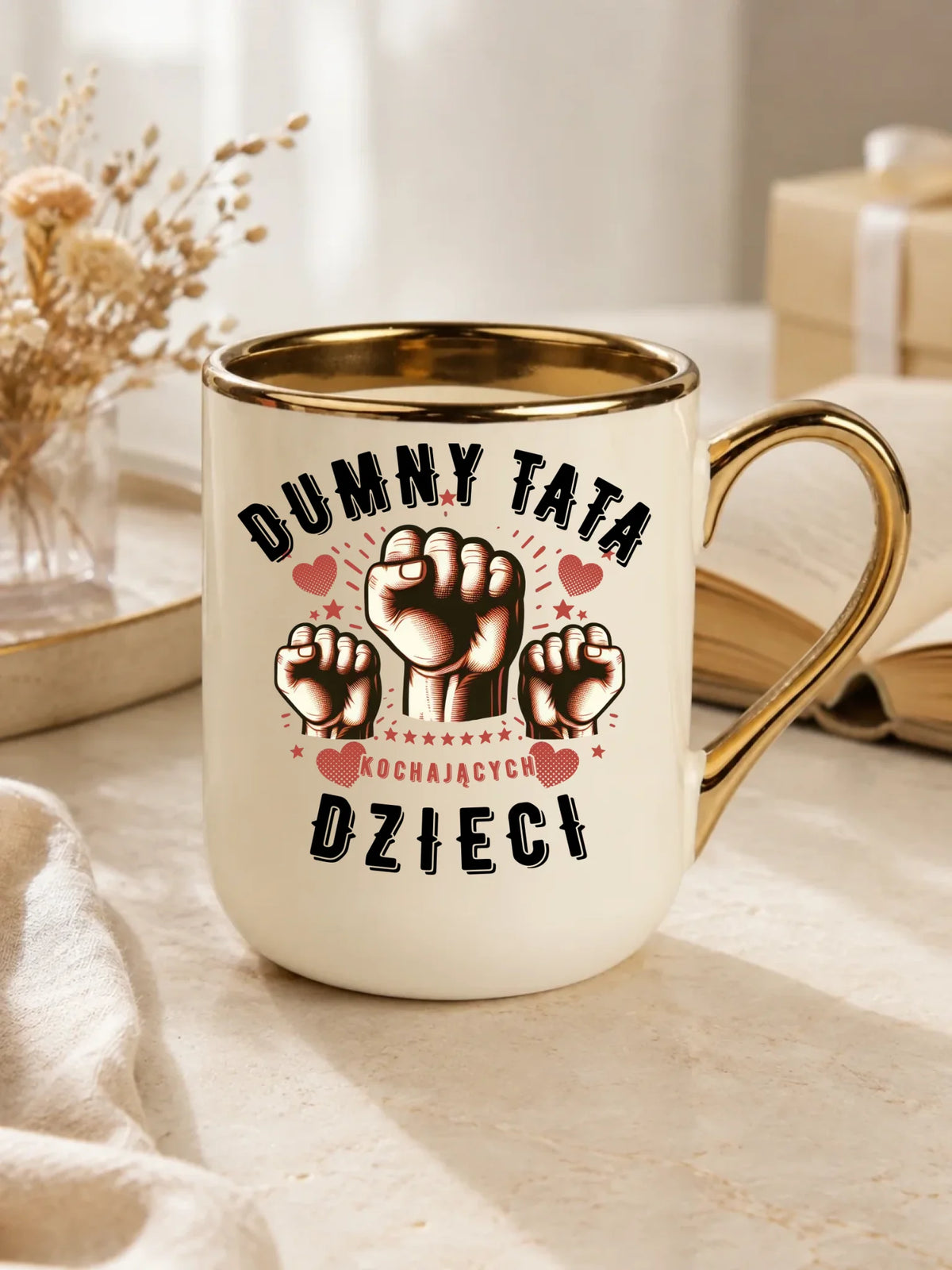 Dumny tata kochających dzieci | Kubek elegant prezent dla taty DT44