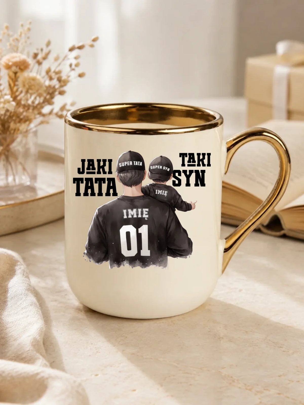 Jaki tata taki syn | Kubek elegant z imionami dla taty DT48