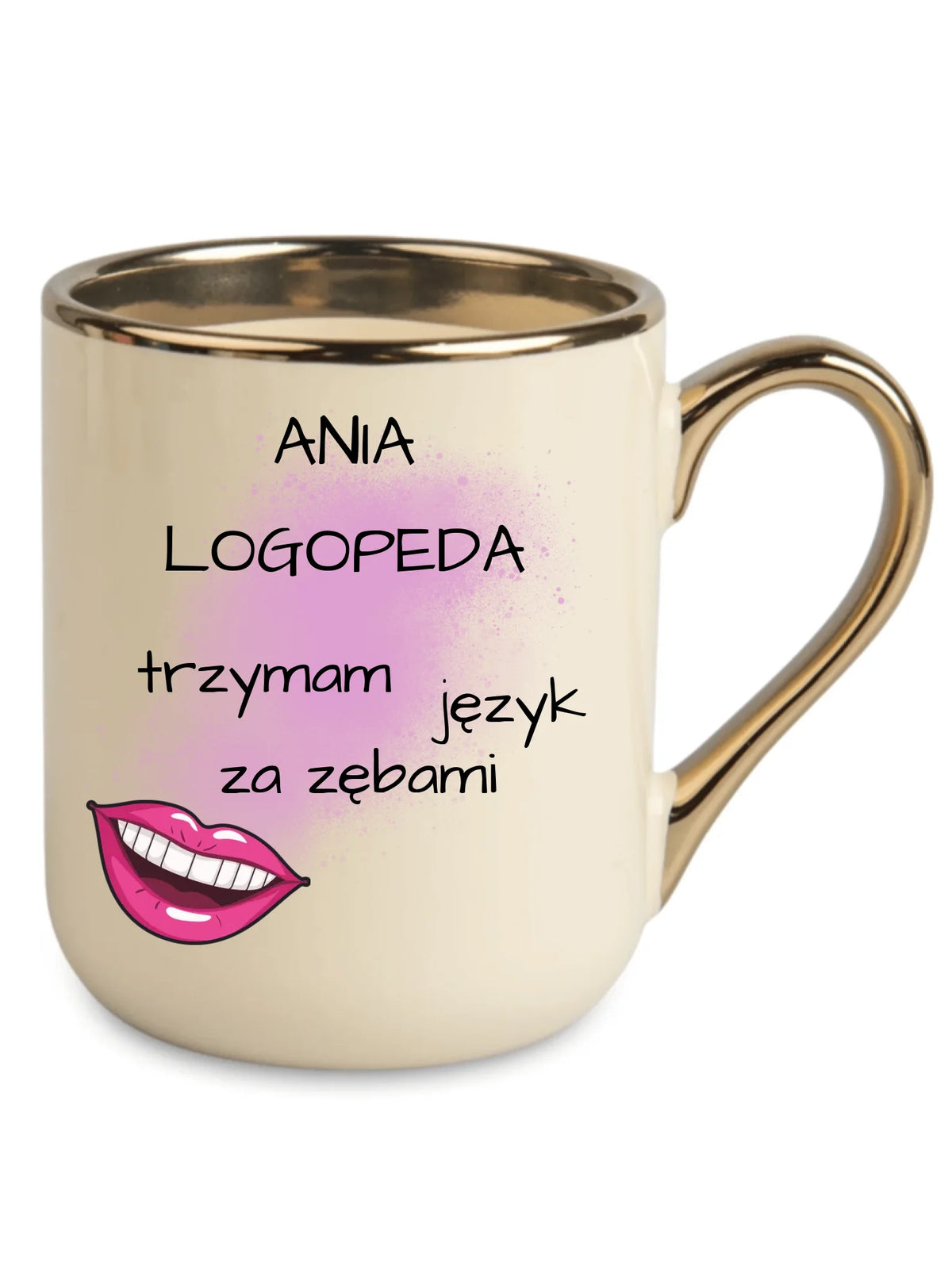 Logopeda | Kubek elegant z imieniem na prezent dla logopedy N24