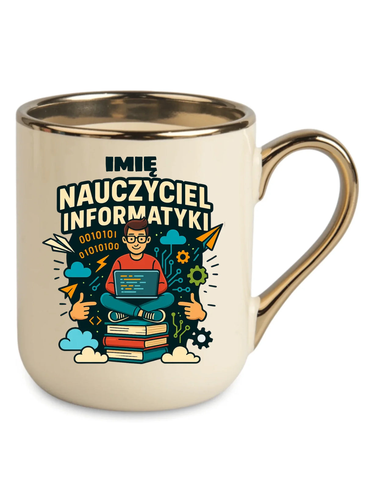 Nauczyciel informatyki | Kubek elegant z imieniem na prezent N33
