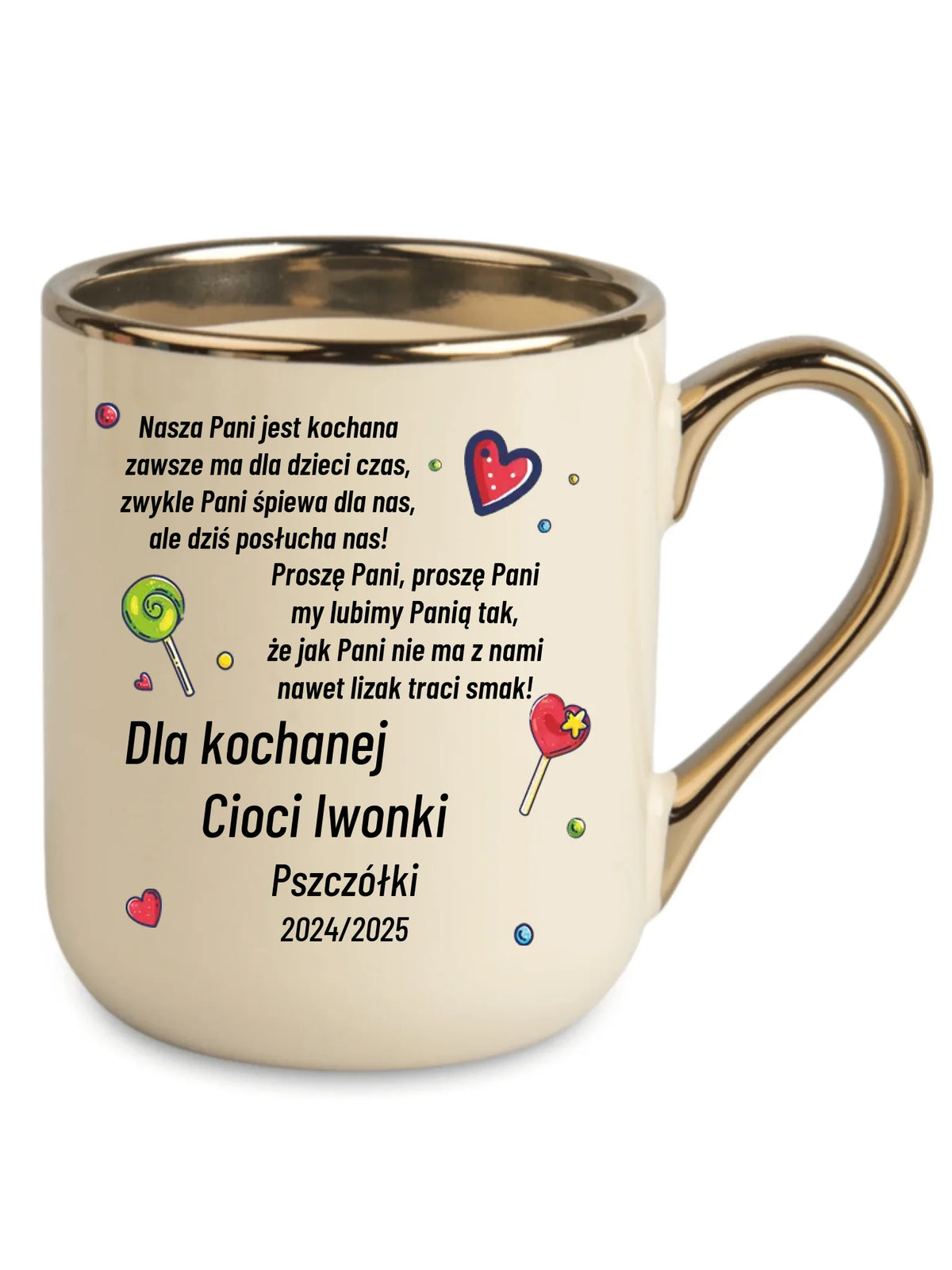 Kubek elegant z wierszykiem dla przedszkolanki na prezent Zakończenie Przedszkola N16