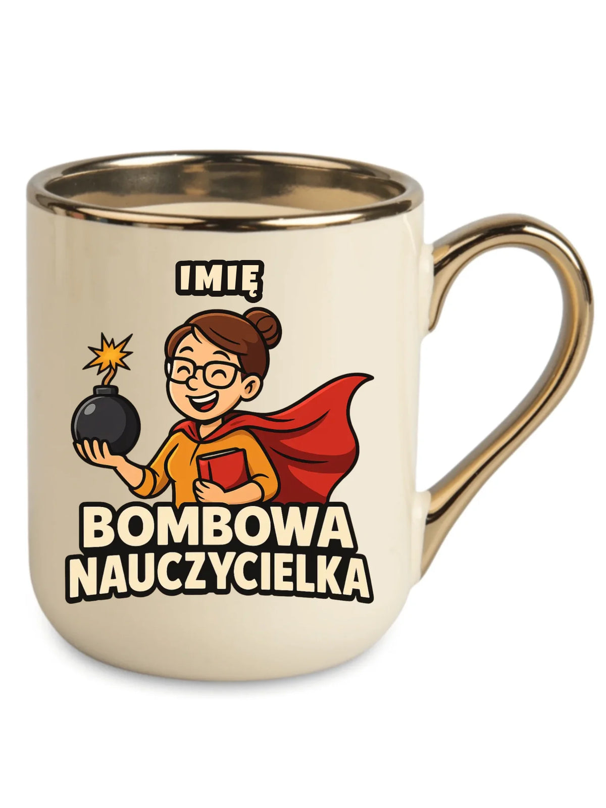 Bombowa nauczycielka | Kubek elegant z imieniem na prezent N25