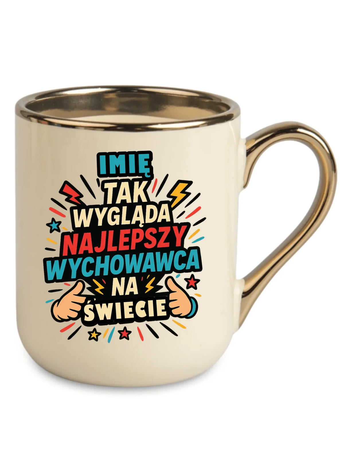 Tak wygląda najlepszy wychowawca na świecie | Kubek elegant z imieniem na prezent N31