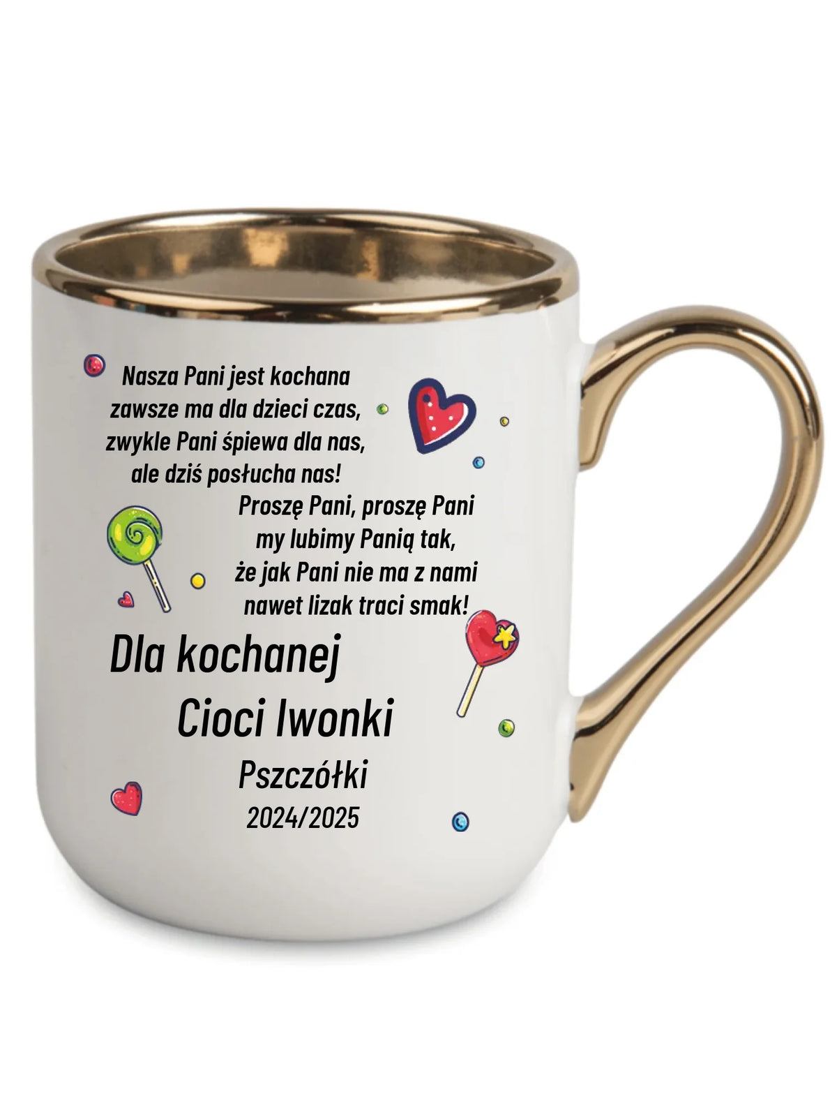 Kubek elegant z wierszykiem dla przedszkolanki na prezent Zakończenie Przedszkola N16