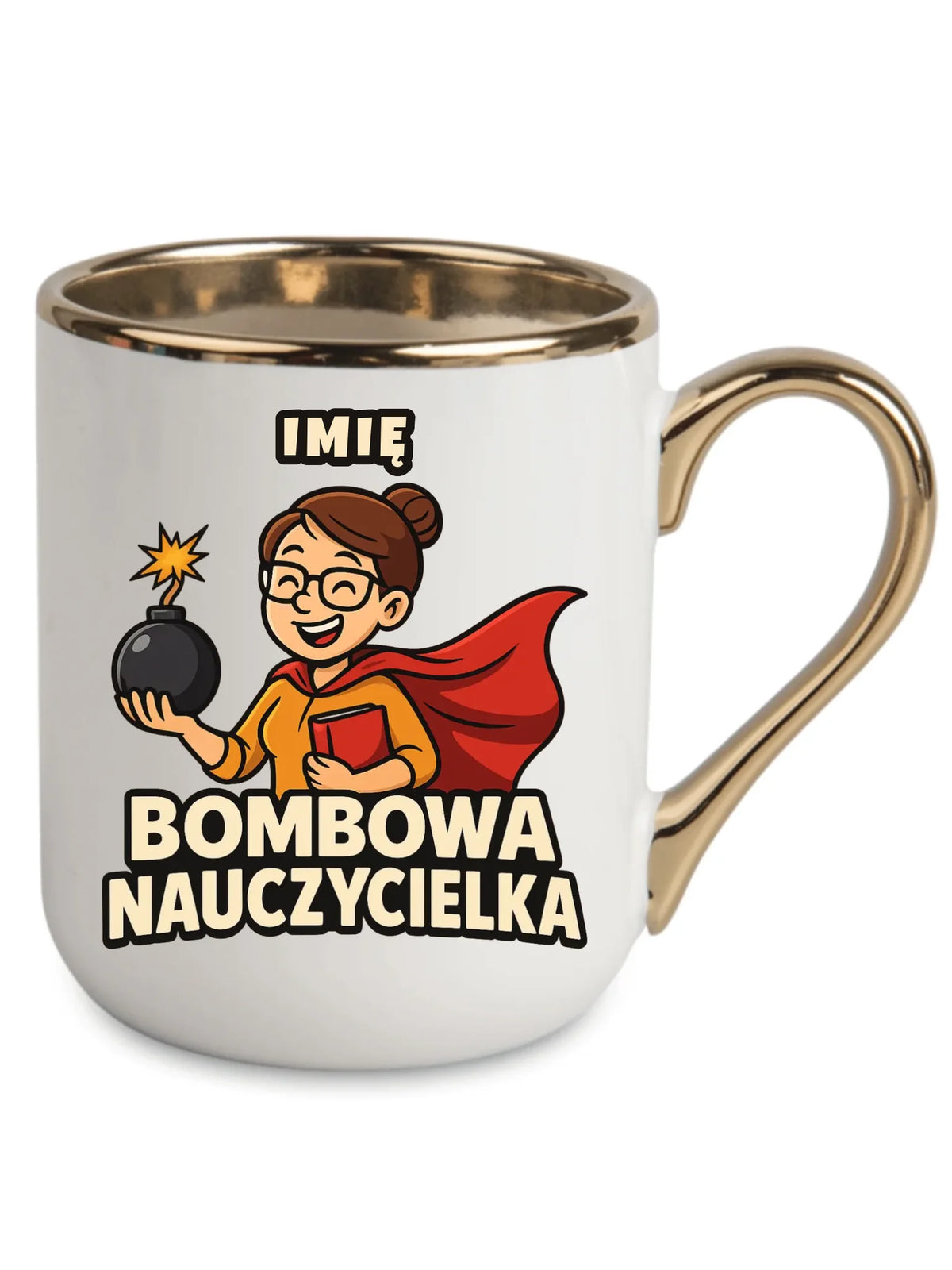 Bombowa nauczycielka | Kubek elegant z imieniem na prezent N25