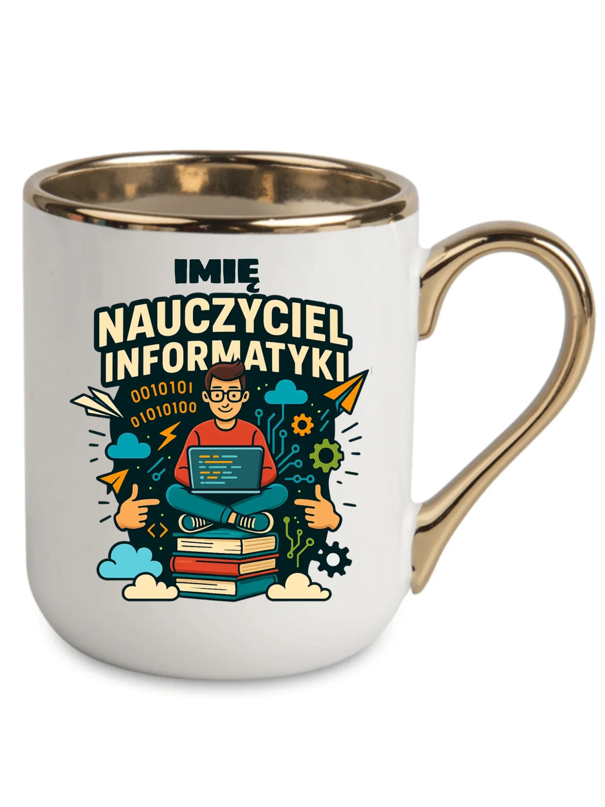 Nauczyciel informatyki | Kubek elegant z imieniem na prezent N33